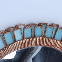 Line Vautrin An oval mirror made of gilt resin and blue glass in the manner of Line Vautrin  - 3247428