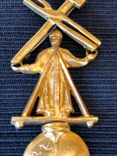 Line Vautrin Articulated Gilt Bronze Brooch Le Travail Dominant le Mond by Line Vautrin - 3025813