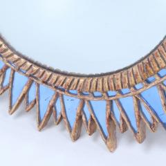 Line Vautrin Blue glass and resin concave mirror in the manner of Line Vautrin  - 3250570