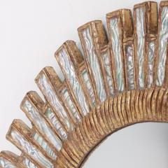 Line Vautrin Blue ripple glass and resin geometric form mirror in the manner of Line Vautrin  - 3594743