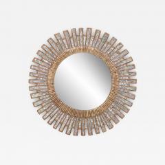 Line Vautrin Blue ripple glass and resin geometric form mirror in the manner of Line Vautrin  - 3600669