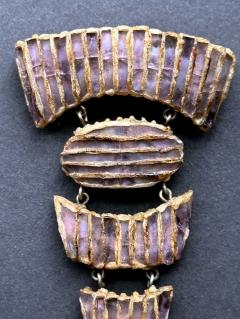 Line Vautrin French Articulate Talosel Brooch with Glass Inlay by Line Vautrin Branded - 4637367