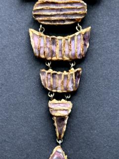 Line Vautrin French Articulate Talosel Brooch with Glass Inlay by Line Vautrin Branded - 4637368