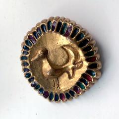 Line Vautrin French Bronze Enameled Brooch Line Vautrin - 1540651