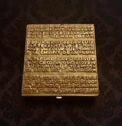 Line Vautrin French Sculpted Bronze Box with Poem by Line Vautrin - 1896096