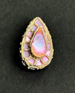 Line Vautrin French Talosel Brooch with Glass Inlay by Line Vautrin Branded - 4636559