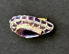Line Vautrin French Talosel Brooch with Glass Inlay by Line Vautrin Branded - 4636564