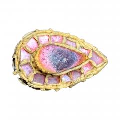 Line Vautrin French Talosel Brooch with Glass Inlay by Line Vautrin Branded - 4638991