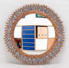 Line Vautrin Gilt resin and blue textured glass mirror in the manner of Line Vautrin - 3350729