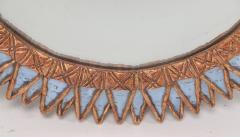 Line Vautrin Gilt resin and blue textured glass mirror in the manner of Line Vautrin - 3350751