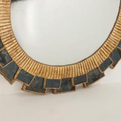 Line Vautrin Glass Convex Mirror in manner of Vautrins Mazarin style Contemporary  - 3760639