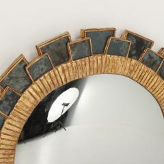 Line Vautrin Glass Convex Mirror in manner of Vautrins Mazarin style Contemporary  - 3760641