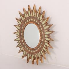 Line Vautrin Glass resin sunburst mirror in manner of Vautrins Soleil Pointes design  - 3760367