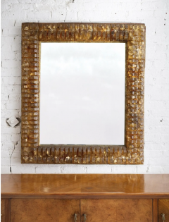Line Vautrin Large Mid Century Resin Framed Mirror - 4743608