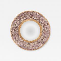 Line Vautrin Large Violet Mica and Gilt Resin Convex Wall Mirror Contemporary - 4708211