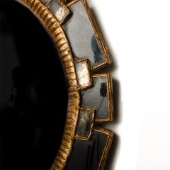 Line Vautrin Large giltwood mirror w dark colored glass frame in the manner of Line Vautrin - 2007531
