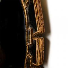 Line Vautrin Large giltwood mirror w dark colored glass frame in the manner of Line Vautrin - 2007541