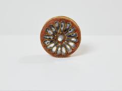 Line Vautrin Line Vautrin orange talosel marguerite mirror round box 1960 - 3385074