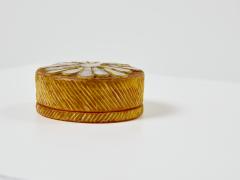 Line Vautrin Line Vautrin yellow talosel marguerite mirror round box 1960 - 3384202