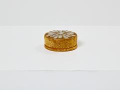 Line Vautrin Line Vautrin yellow talosel marguerite mirror round box 1960 - 3384206