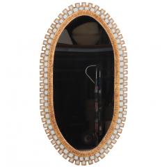 Line Vautrin Oval Gilt Resin and Blue Glass Mirror in the Manner of Line Vautrin - 4723027