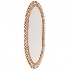 Line Vautrin Oval Gilt Resin and Blue Glass Mirror in the Manner of Line Vautrin - 4723028