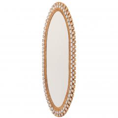 Line Vautrin Oval Gilt Resin and Blue Glass Mirror in the Manner of Line Vautrin - 4723032