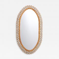 Line Vautrin Oval Gilt Resin and Blue Glass Mirror in the Manner of Line Vautrin - 4727993