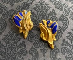 Line Vautrin Pair of Bronze and Enamel Earrings Line Vautrin - 2125459