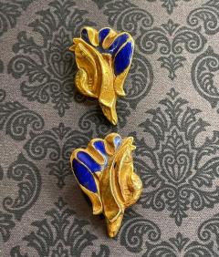 Line Vautrin Pair of Bronze and Enamel Earrings Line Vautrin - 2125460