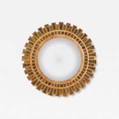Line Vautrin Rare 59 gold gilt glass geometric mirror in the manner of Line Vautrin  - 4319035