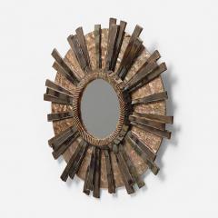 Line Vautrin Resin and Copper Circular Mirror School of Line Vautrin - 3820062