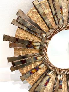 Line Vautrin Resin and Copper Circular Mirror School of Line Vautrin - 3820069