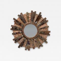 Line Vautrin Resin and Copper Circular Mirror School of Line Vautrin - 3823982