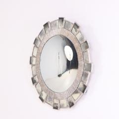 Line Vautrin Silver Gilt Resin Silver Leaf Glass Mazarin Style Convex Mirror  - 4324513