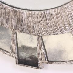 Line Vautrin Silver Gilt Resin Silver Leaf Glass Mazarin Style Convex Mirror  - 4324516