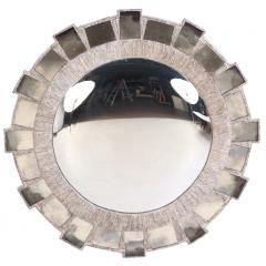 Line Vautrin Silver Gilt Resin Silver Leaf Glass Mazarin Style Convex Mirror  - 4324517