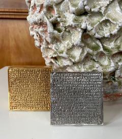 Line Vautrin Silvered Bronze Box with Relief Cast Poem by Line Vautrin - 2298378