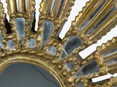 Line Vautrin Style Sunburst Mirror Clayed Gilt Mirror France 1960s - 4730175