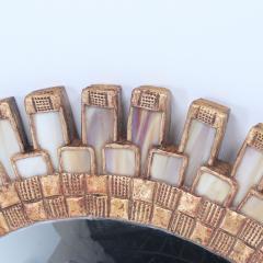 Line Vautrin Wood and resin convex mirror having ivory colored glass manner fo Line Vautrin  - 3250678