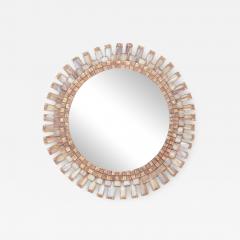 Line Vautrin Wood and resin convex mirror having ivory colored glass manner fo Line Vautrin  - 3252058