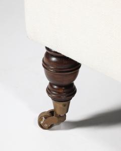 Linen Walnut and Brass Scroll Arm Lounge Chair by Jonas United States c 1990 - 4230813