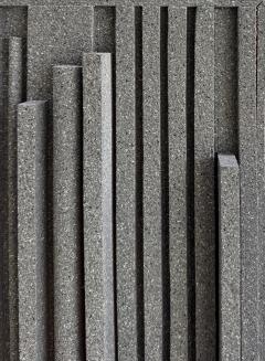 Lines of Stone Grey Hank Hecht Wood Assembledge Wall Sculpture 2002 - 4585910