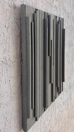 Lines of Stone Grey Hank Hecht Wood Assembledge Wall Sculpture 2002 - 4588829