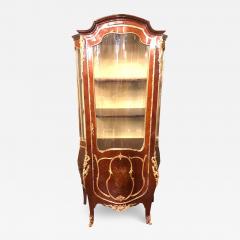 Linke Style Louis XV Curio Vitrine Cabinet 19th 20th Century Bombe Inlaid - 2956908