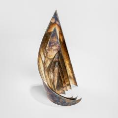 Lino Sabattini Lino Sabattini Decorative Object as Sails in Silvered Metal 70s - 2929847