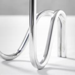 Lino Sabattini Lino Sabattini Pair of Candle Holders in Silvered Metal 2 Holders - 2473148
