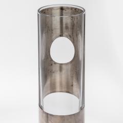 Lino Sabattini Lino Sabattini Vase in Silvered Metal and Glass 70s - 2907713