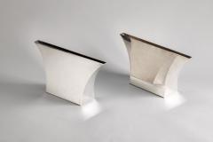 Lino Sabattini Lino Sabattini pair of Persepoli vases in silver plated metal - 4638759