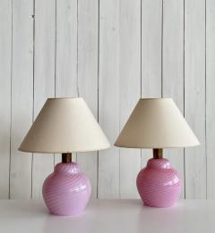 Lino Tagliapietra Lino Tagliapietra pair of table lamps 1980s - 4294372